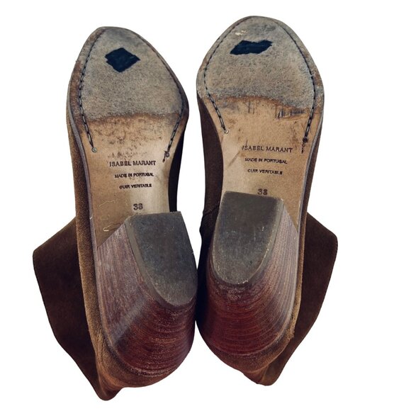 Isabel Marant Ankle Boots Women's Western Leather Suede size 38 EU 7.5 US  Brown - Picture 7 of 7